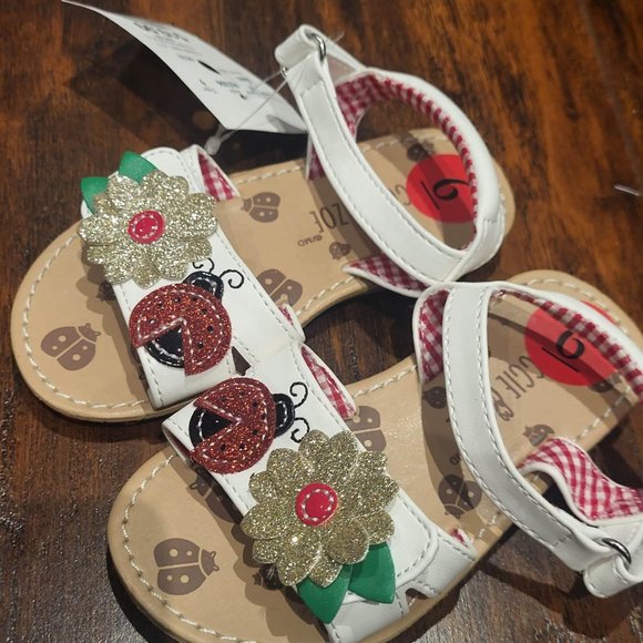 2/$20 🏷 Maggie & Zoe Lady Bug Strap Sandals Size 6 - Picture 2 of 3